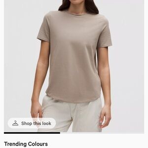 lululemon athletica Light Tan Short Sleeve Tee love crew neck